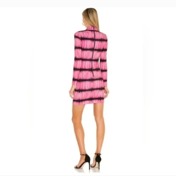 ALICE + OLIVIA Delora Tie Dye Mock Neck  Mini Dress Size 4 - Picture 4 of 14
